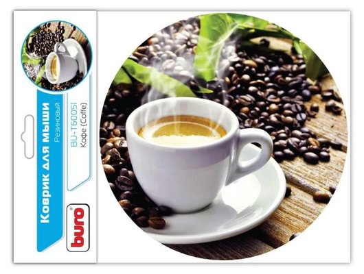 Коврик для мыши Buro BU-T60051 рисунок/кофе (Быт)